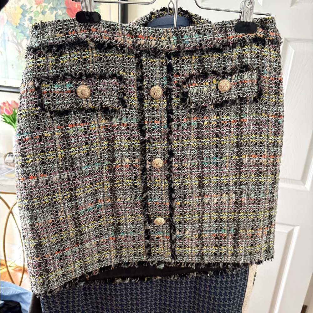 Generation Love Multicolor Tweed Blazer (XL)& Skirt Set (Size 12) - Picture 5 of 7